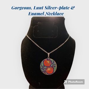 Gorgeous, Lunt Silver-Plated Enamel Necklace